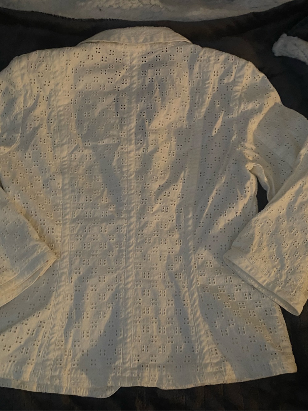 Talbots White Eyelet Cotton Blazer - Picture 2 of 3